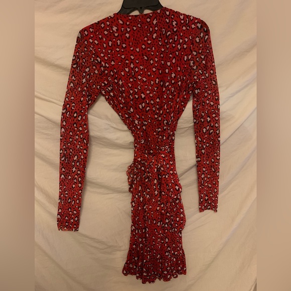 ✨⚡️💥Sanctuary Emma Cheetah Print Wrap Dress Red Xs - Picture 5 of 14